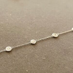 Diamond By The Yard Bracelet, Lab Grown Diamond 14K White Gold bezel set .45 tcw